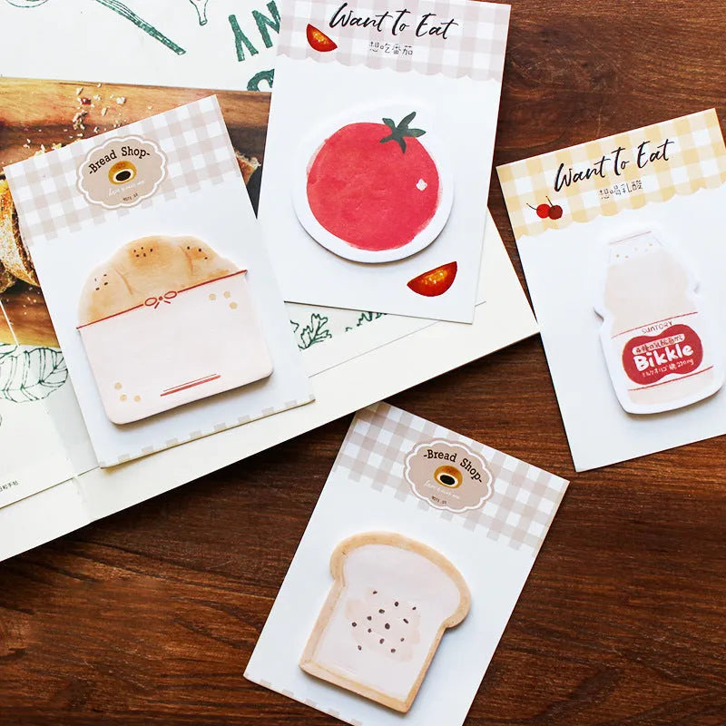Compact Food Bread handbook note paper notebook in one of four colours, showing glued binding and 85mm by 120mm size.