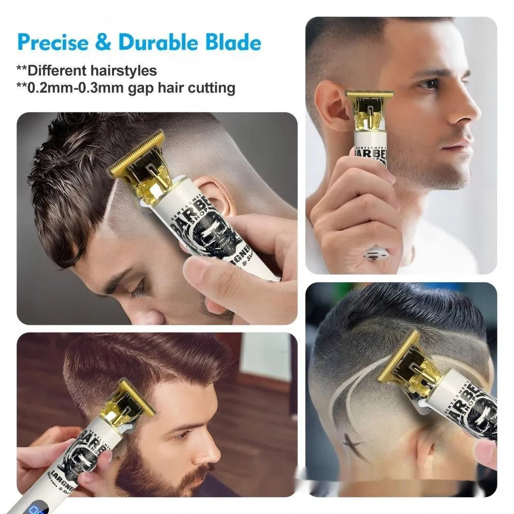 Rechargeable hair clipper with stainless steel cutter heads and USB charging port