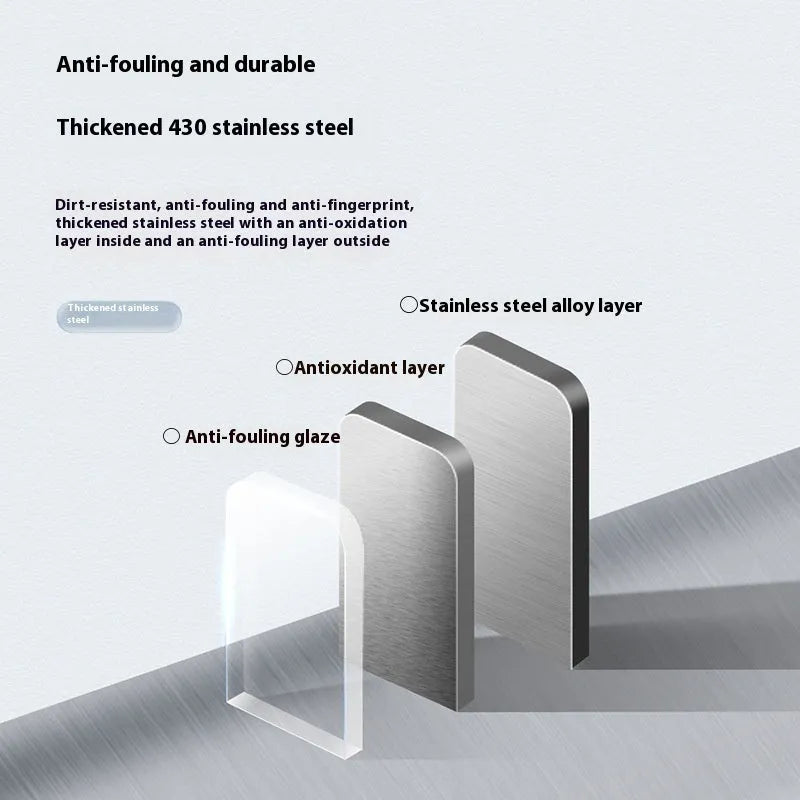 Stainless steel inductive smart trash can with deodoriser in a square shape, shown in a kitchen setting.