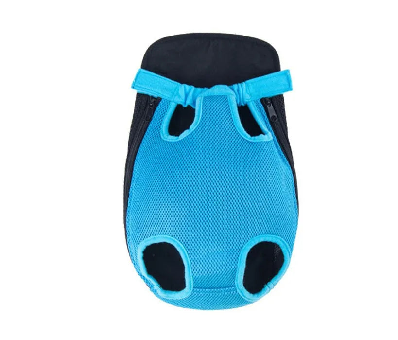 Portable dog backpack in sandwich mesh, available in S to XL sizes and fifteen colours including camouflage and rainbow