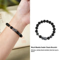 S925 sterling silver snake bracelet with obsidian black hair crystal centrepiece on wrist