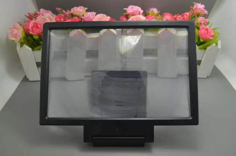 Mobile phone screen amplifier 18cm x 12cm foldable stand in black or white