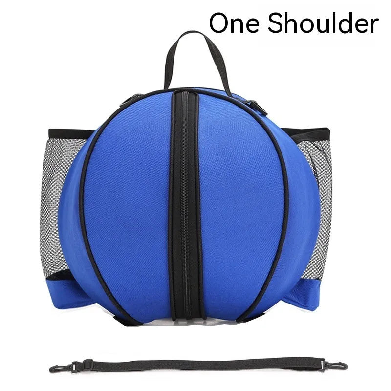 Oxford cloth basketball training bag with adjustable strap shown in a camouflage colour option.