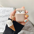 Cylinder ice cream design silicone protective case for Apple Airpods 2 wireless headphones in assorted colours.