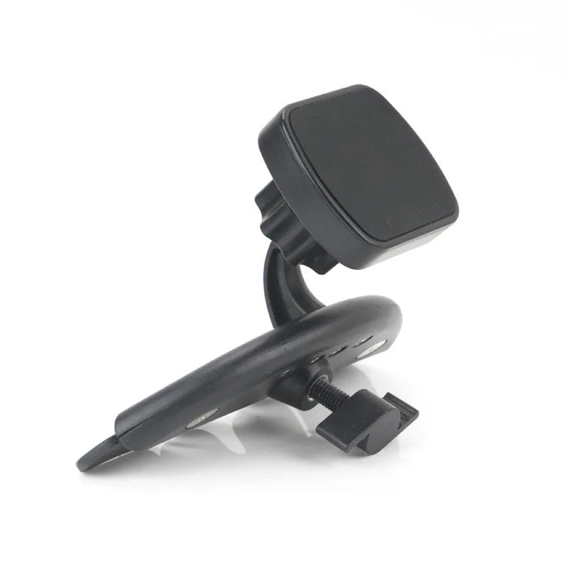 Black car phone holder with CD port bayonet mount and adjustable 50mm to 85mm clamp for 6 inch phones