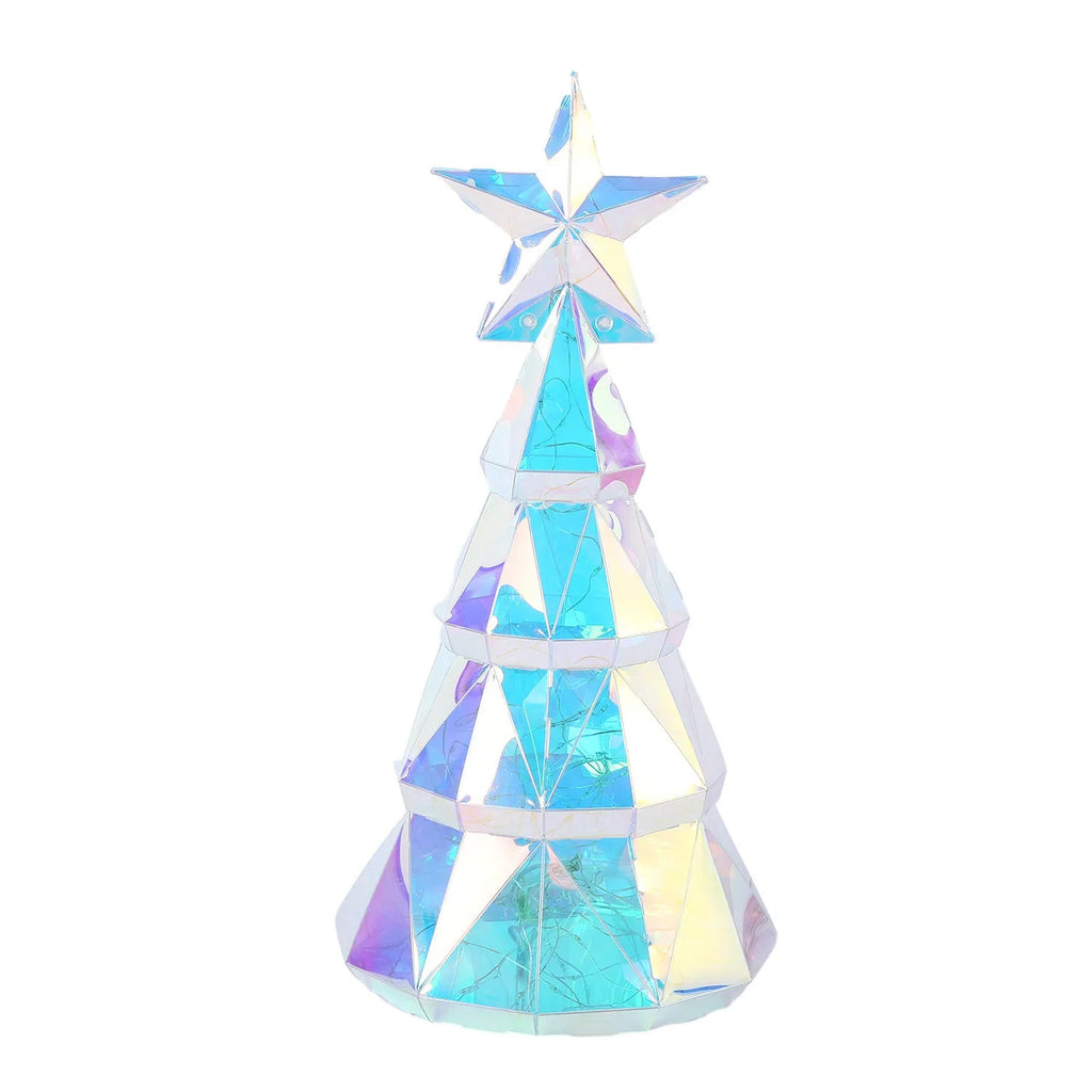 Colourful cartoon Christmas tree light decoration with PET plastic construction measuring 20cm height