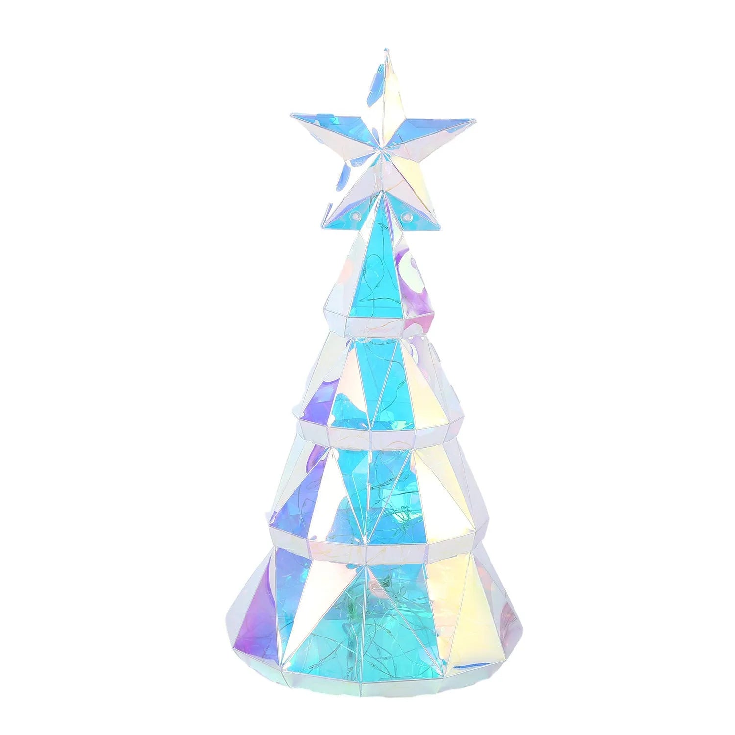 Colourful cartoon Christmas tree light decoration with PET plastic construction measuring 20cm height