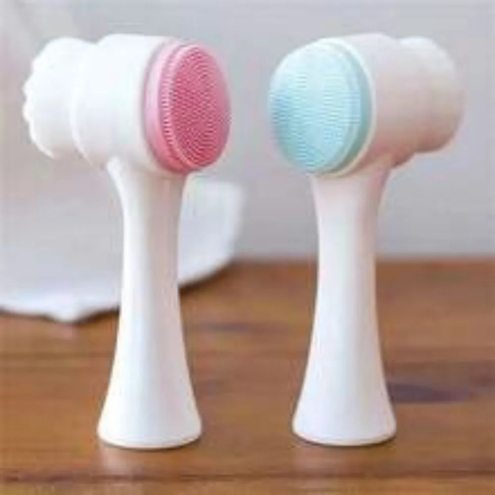 Blue pet paw brush for dog and cat grooming with easy-clean nylon construction