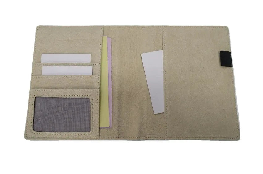 Blue A5 notebook cover shell made of PU leather with a car line pattern and a zipper closure.