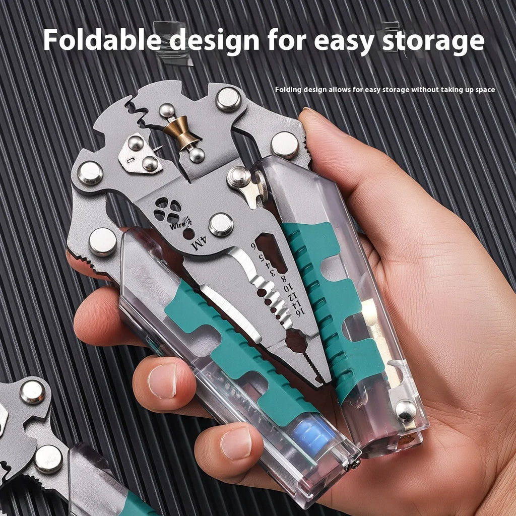 Thickened electrician's pointed pliers wire stripper with rust-resistant construction and Luo ni steel cutting edges