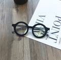 Retro round frame glasses with UV400 lenses in six colour options including black, pink and leopard print