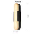 Modern natural marble stone wall lamp with iron body, LED warm light, black or gold, Style B 35cm