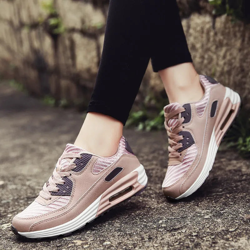 Women's casual shoes with 3.5cm heel in beige orange, grey, and pink purple colours
