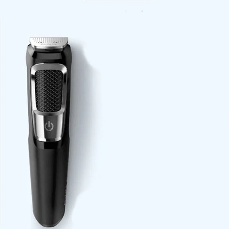Multifunctional nose hair and beard clipper with lithium-ion battery, 60-minute runtime, and flushable blade and guard