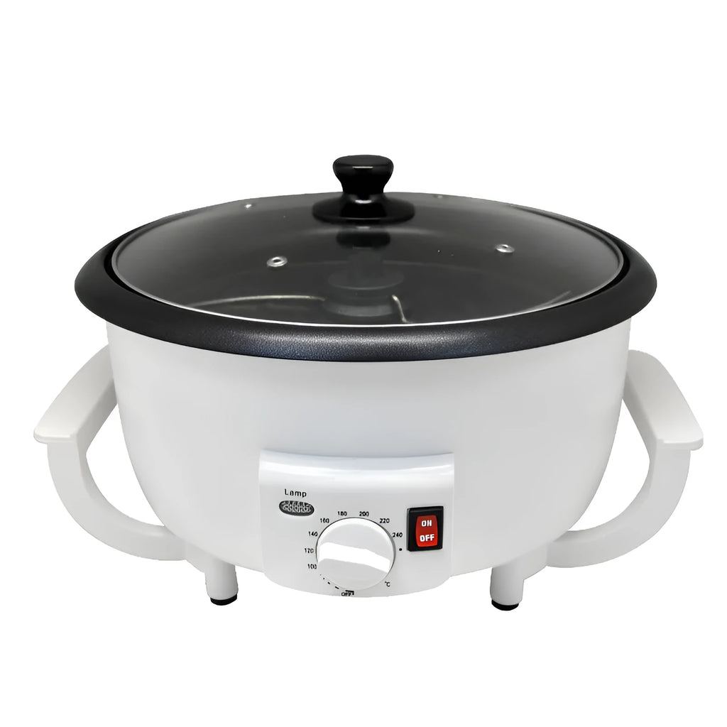 White coffee bean roasting machine with 750g capacity and 1200W power for home use