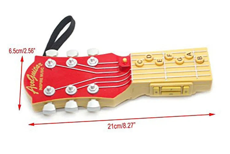 Infrared electronic guitar unit with A-G chord buttons, 30cm ray, red blue black colours, 21cm size
