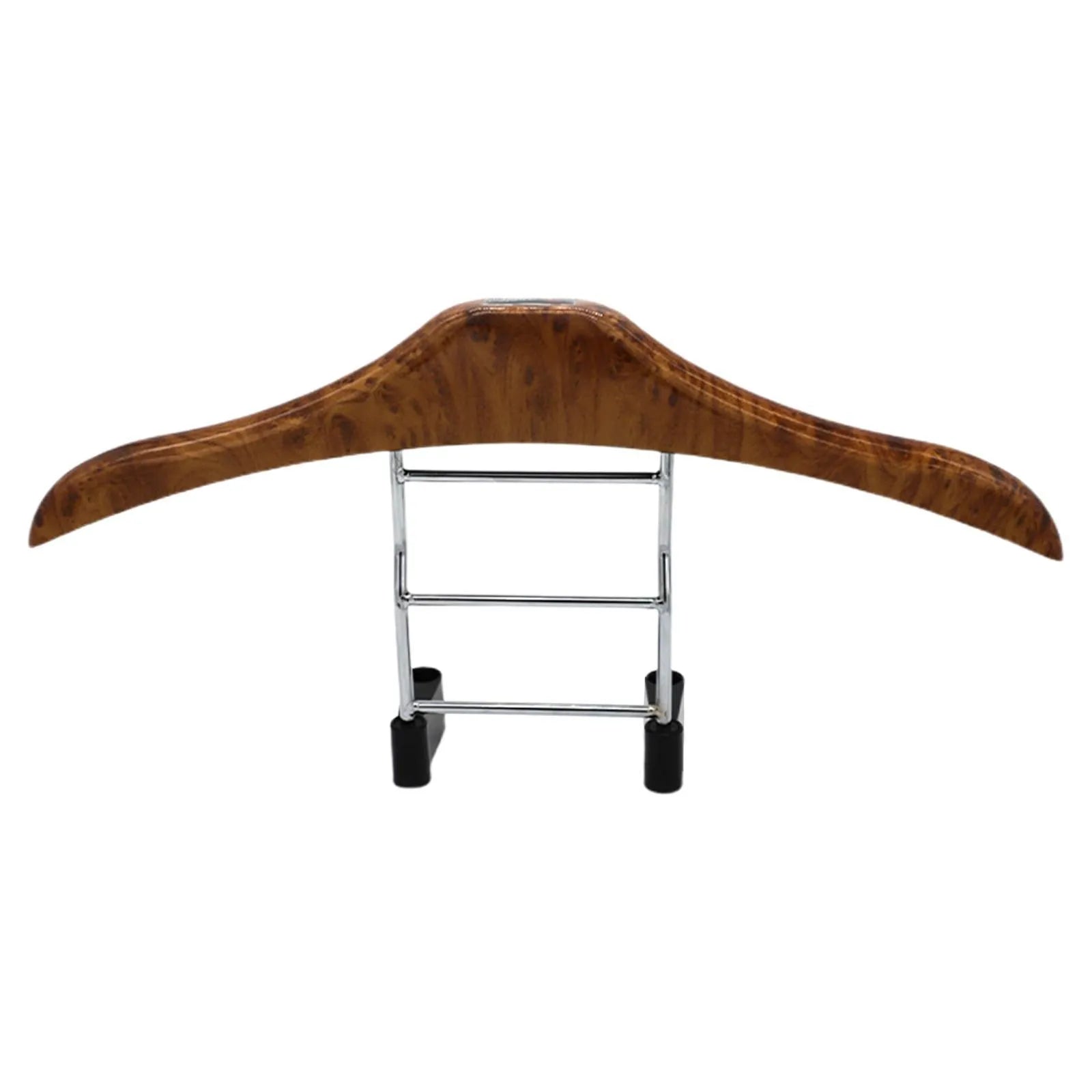 Stainless steel car mounted clothes hanger with wood yellow finish and detachable design