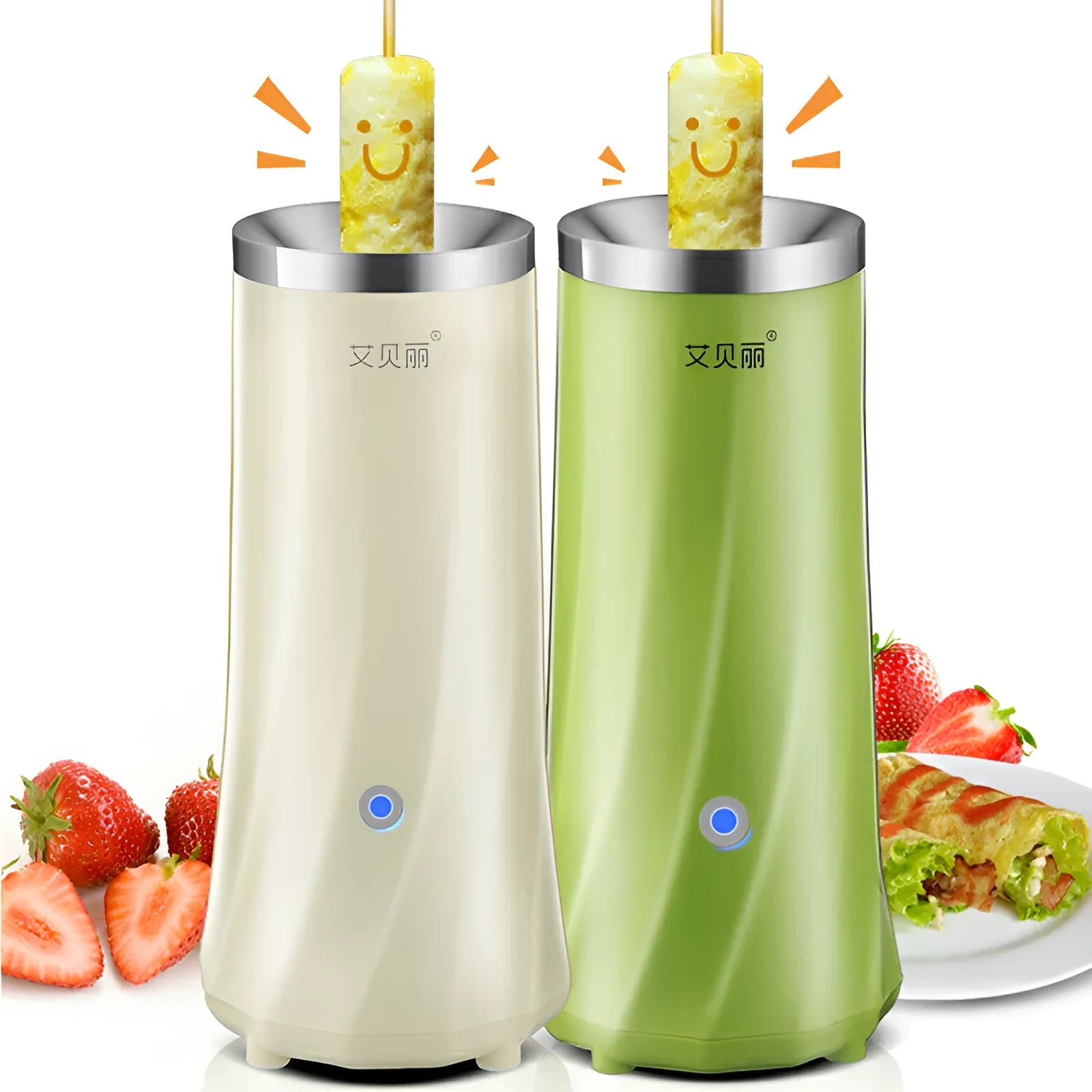 Beige mini breakfast machine with automatic function and 50W power rating