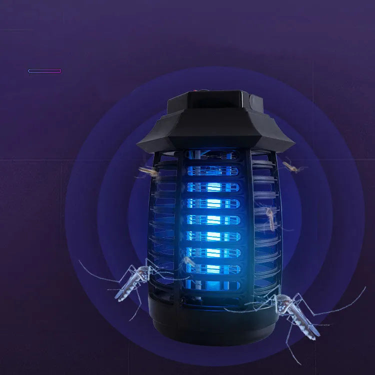 Black aromatherapy mosquito lamp with UV tube for insect control in bedrooms and offices