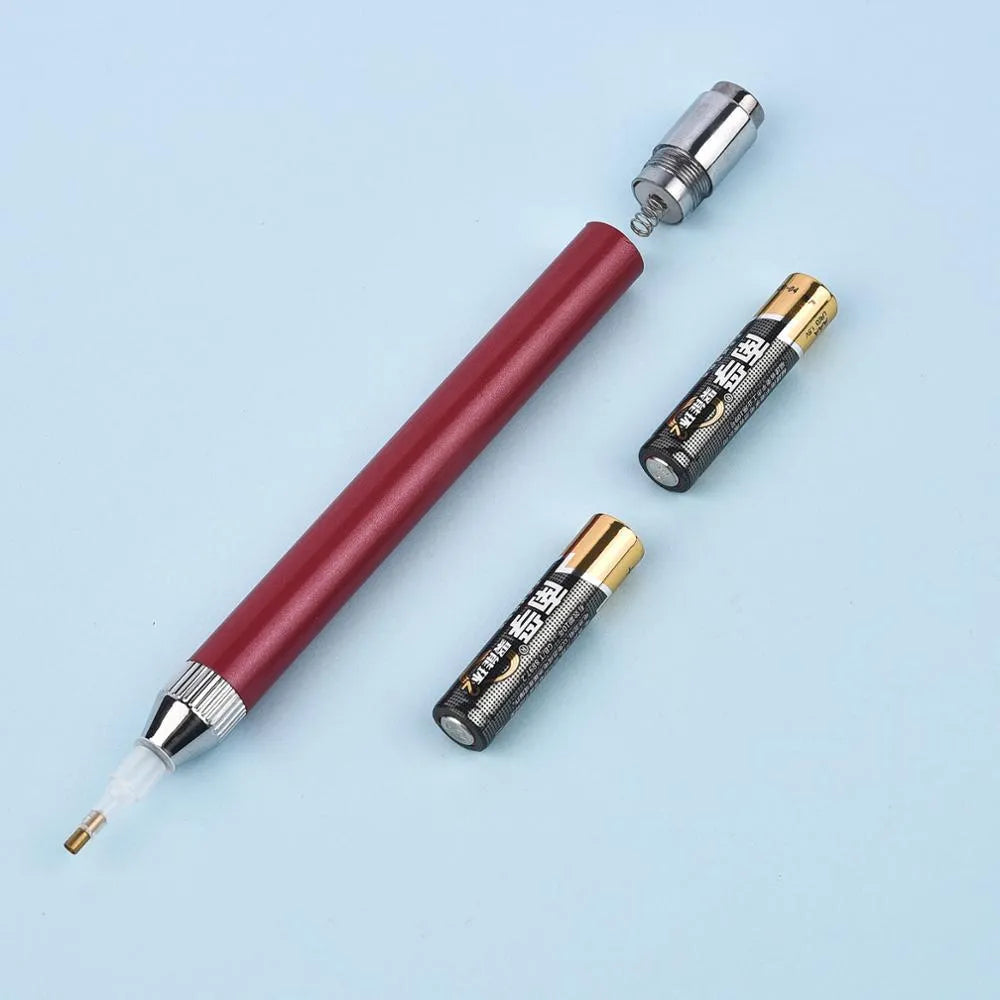 Luminous diamond painting drill pen in blue, gold, or red colours with aluminium alloy construction