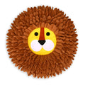 Brown lion design pet sniffing pad with textured fleece surface for hiding food