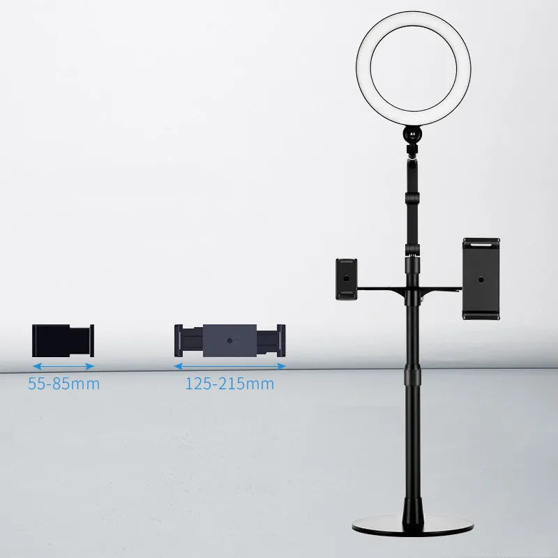 Desktop multi-camera live broadcast stand with alloy construction, adjustable angle, mobile phone bracket and iPad holder, LP-4p