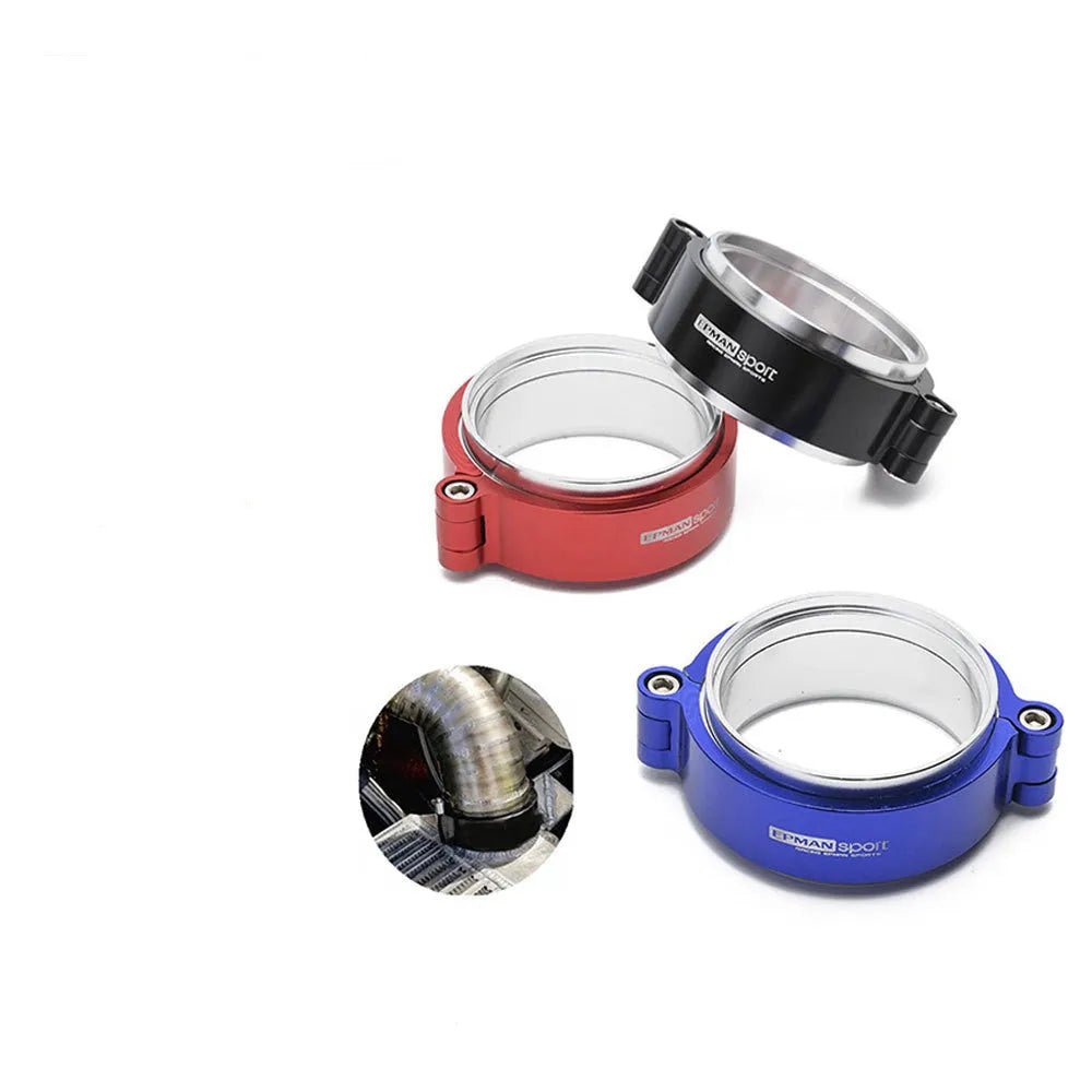 Aluminium fixed movement exhaust clamp in black for turbine downspout car modification