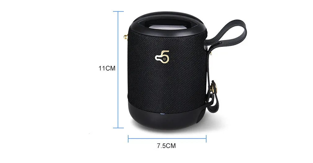 Portable waterproof Bluetooth speaker in multiple colours with portable belt showing compact design