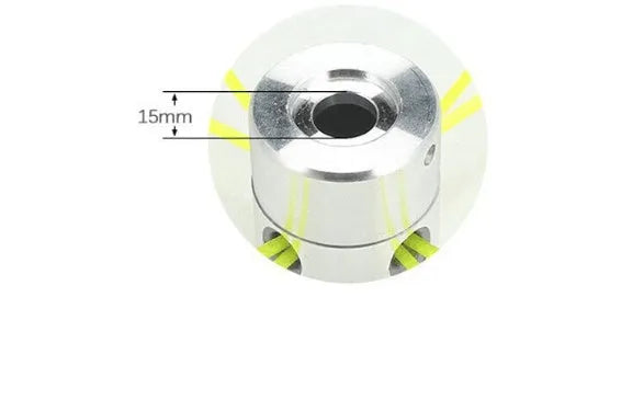 Aluminium lawn mower grass head accessory with four light yellow square ropes and installation wrench