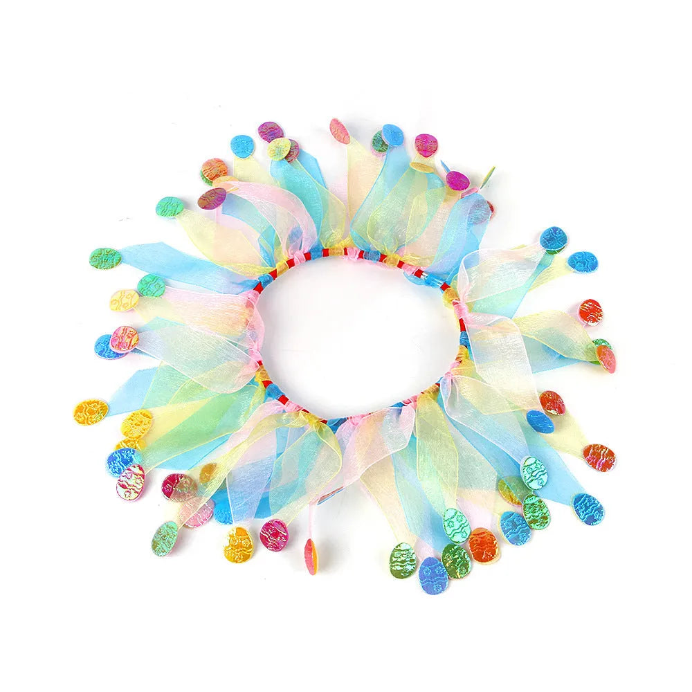 Tie-dye cloth dog collar in seasonal colours including Christmas and Halloween styles