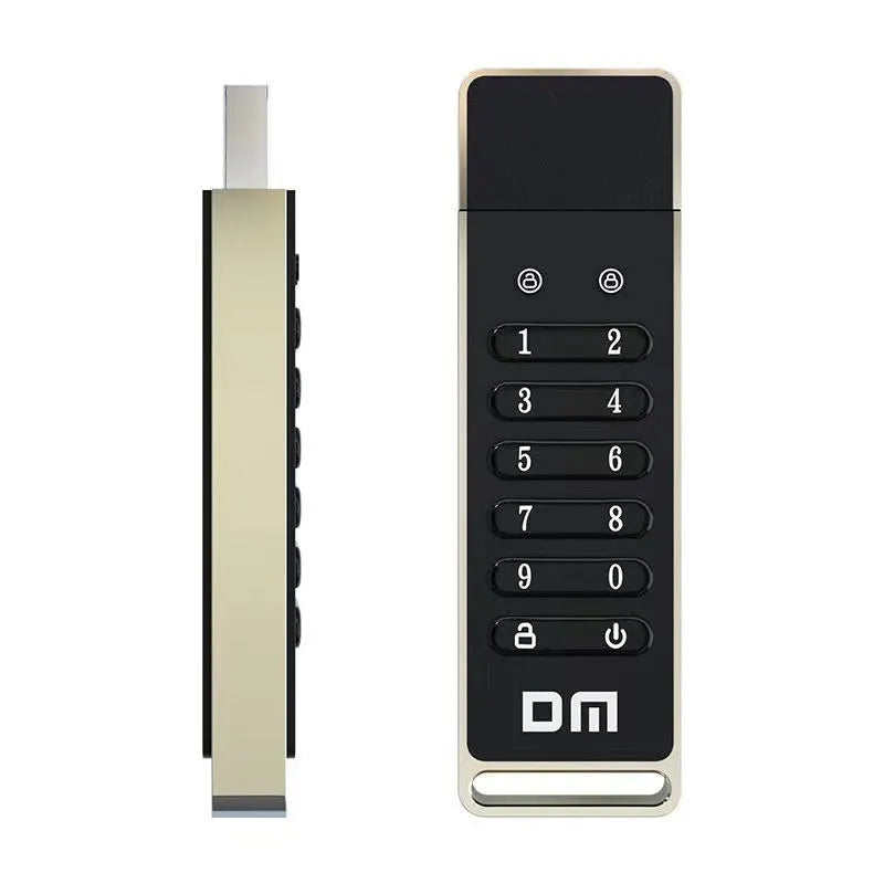 Metal USB flash drive with fingerprint sensor and 64GB capacity for secure file storage