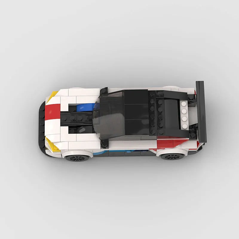 Plastic BMW M8 GTE building blocks car toy, 17 x 7 x 4.8cm, for ages 14 and over