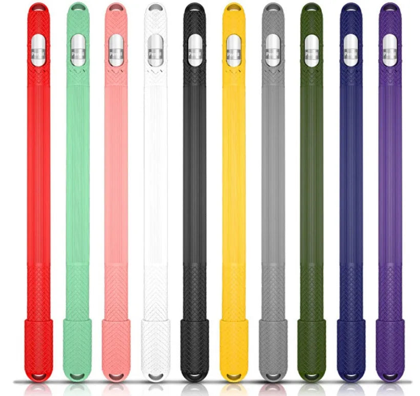 Silicone touch pen set for Apple Pencil 2 with storage cover and non-slip grip, shown in peppermint green