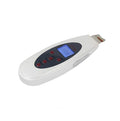 White ultrasonic skin cleaner with blackhead remover function, 28000Hz vibration, mild heating, ABS body, 1.75m cable.