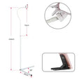 Black mobile phone bed bracket with overhead support shelf mounted for bedside TV watching