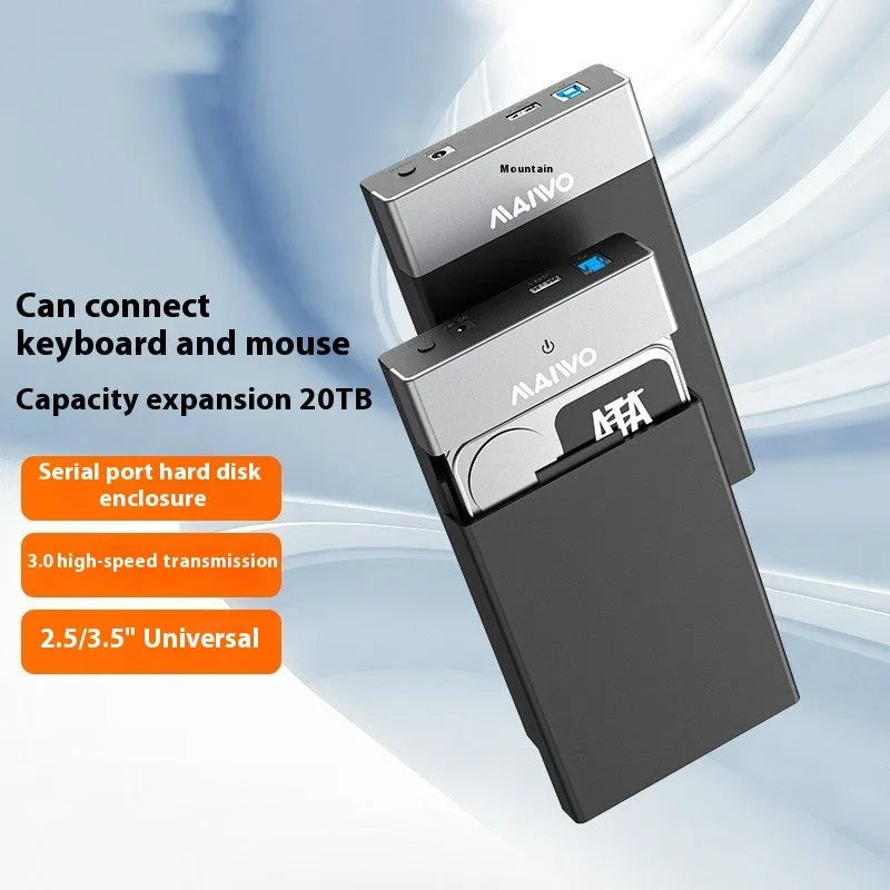3.5-inch SATA to USB hard disk enclosure with sliding cover in black and silver colour option