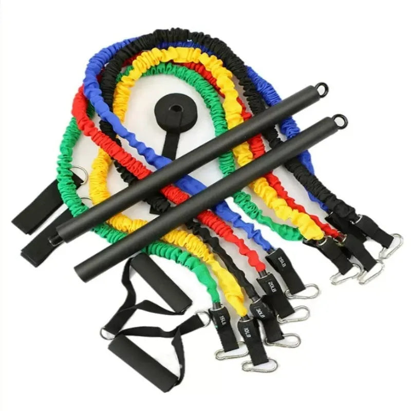 Two-segment push and pull rod fitness stick for resistance training and stretching exercises