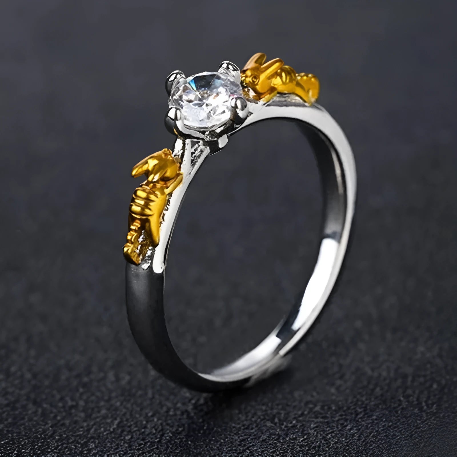 Copper crystal crown ring in black gold colour for cosplay costume jewellery