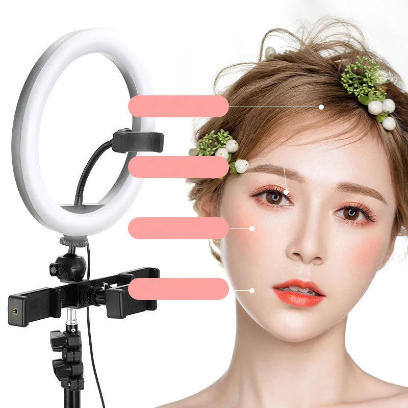 10-inch smartphone ring light with metal bracket for selfies and mobile video