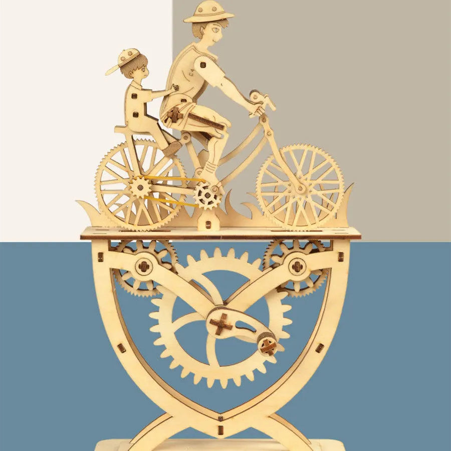 DIY wooden bicycle assembly model kit for teenager father and son quiet time craft