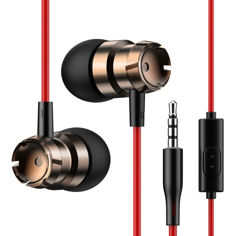 Metal turbo wired in-ear headphones with microphone in multiple colour options