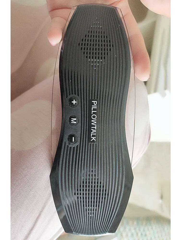 Black wireless sleeping earbuds with Bluetooth connectivity and built-in microphone
