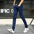 Men's stretch jeans in black, blue, or light blue, slim fit, cotton, sizes S to 6XL