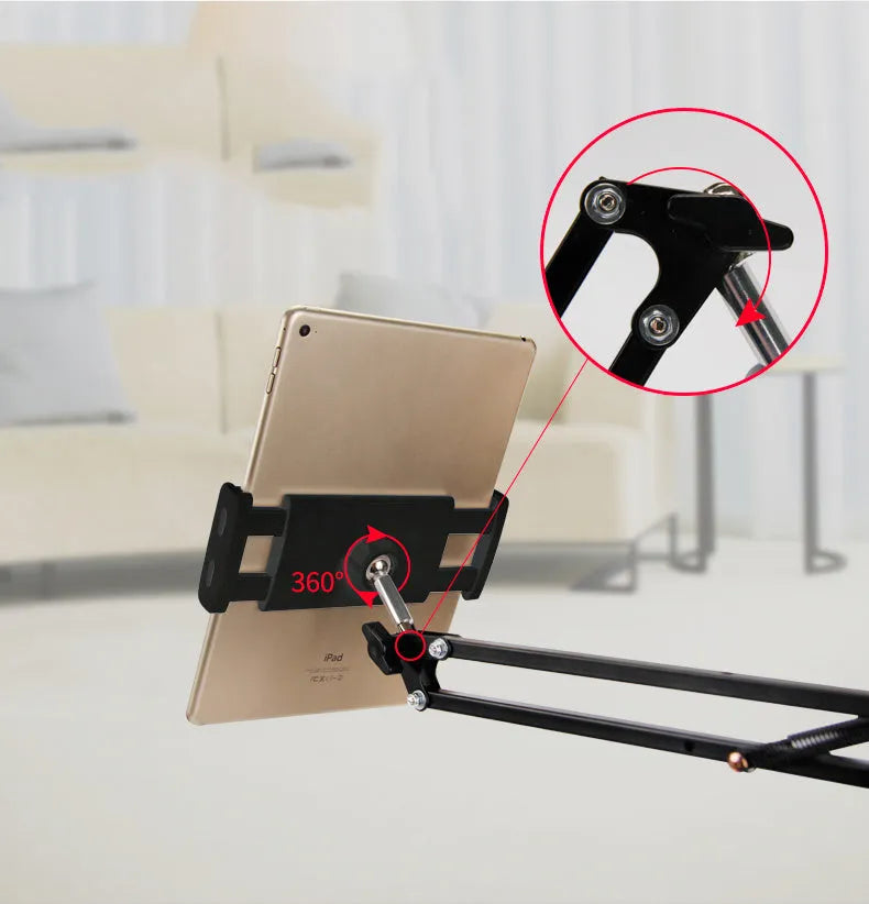 Black and white 10cm desktop phone tablet stand for hands-free viewing