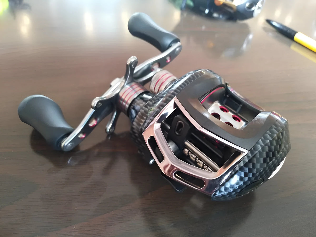 Raistar water drop wheel double centrifugal reel with 12+1 bearings, 6.3:1 ratio, two-colour aluminium wheel, left or right hand