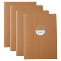 B5 16K grid notebook with soft cover in simple retro style, shown in 2 pack and 4 pack options