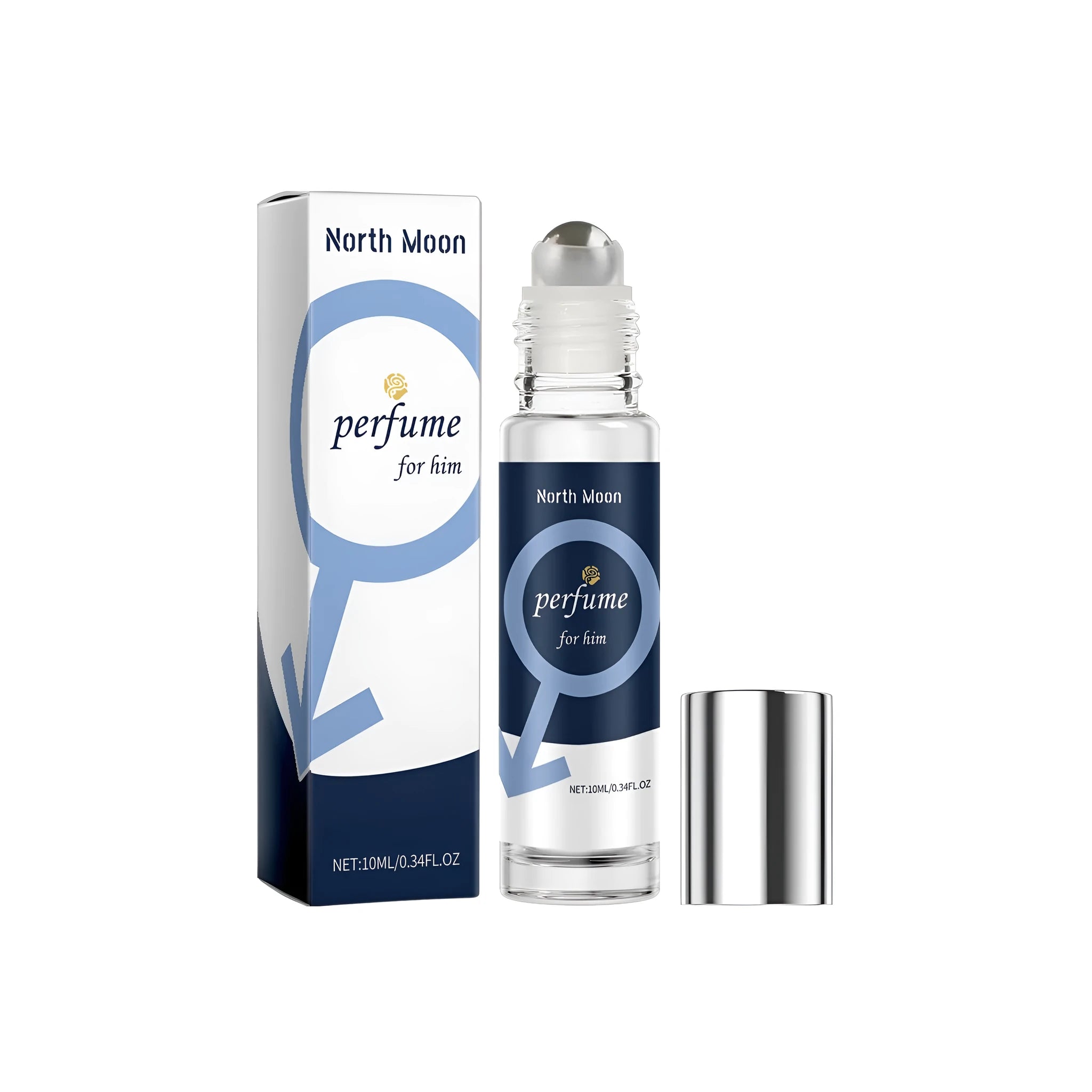10ml bottle of men's perfume with bergamot, patchouli and jasmine extracts.