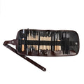 27-piece pottery clay tool set with stainless steel tools, wooden implements, plastic tools, a rolling pin, and an OPP storage bag.