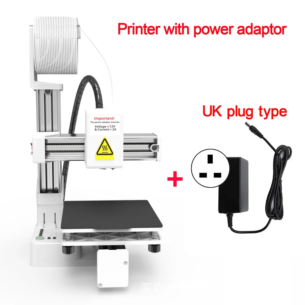 White EasyThreed K10 desktop 3D printer with 175mm build volume for TPU and PLA filament