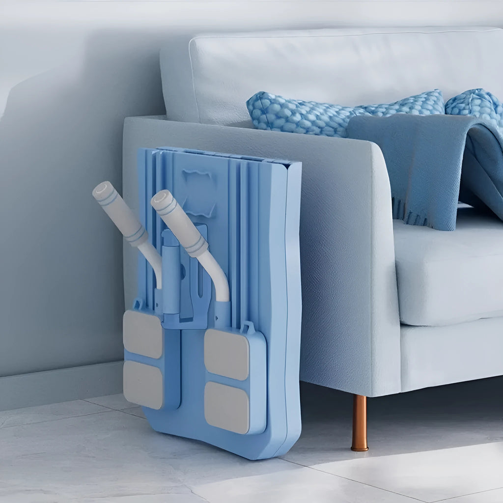 Blue multifunctional supine board with wheels for home abdominal and core exercises